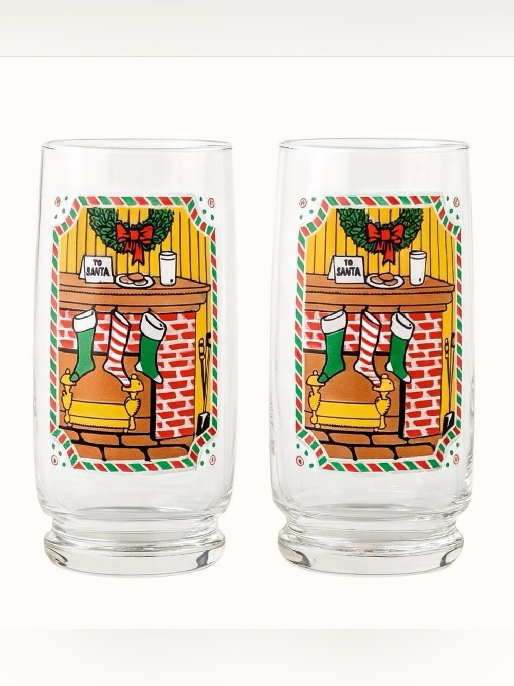 Pepsi Vintage 1982 Twas the Night Before Christmas 16 Ounce Collectors Glasses